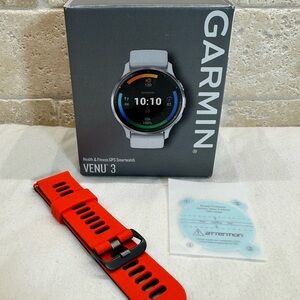 Garmin Venu 3 with Bright Red Band